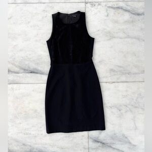 Theory Dress Suede Leather Sleeveless Sheath Black Womens 00 Office Career